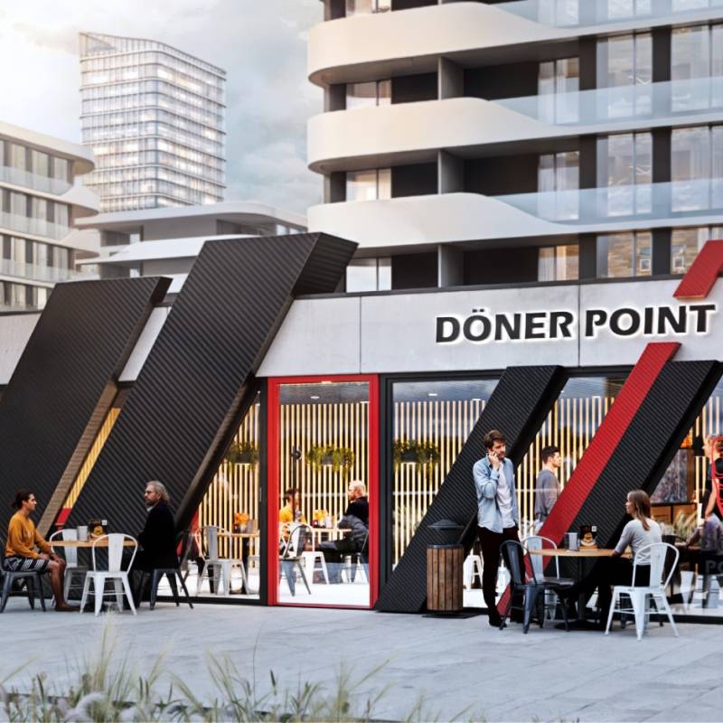 Döner-Imbiss 72 m² – Modularer Fast-Food Pavillon