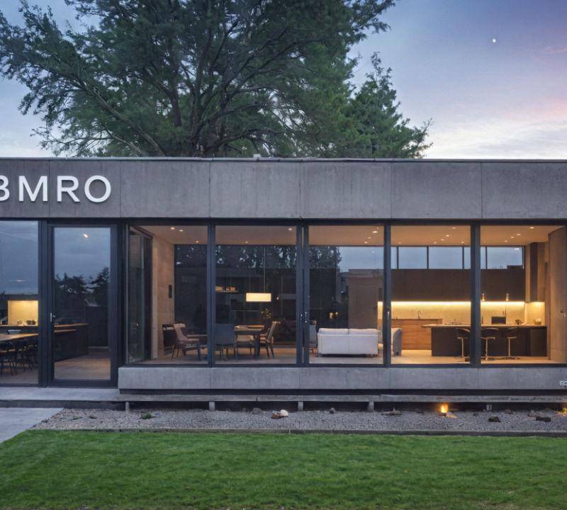 Büropavillon 72m², mit den Maßen 12,0 x 6,0 x 3,2m