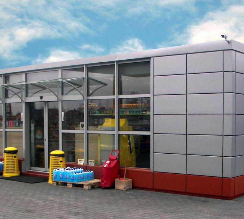 Bürocontainer 72m², mit den Maßen 12,0 x 6,0 x 3,2m